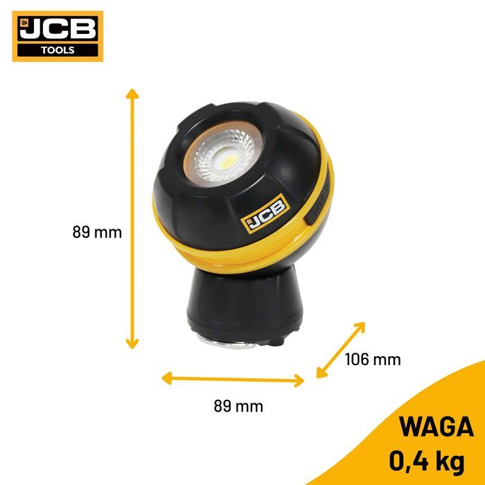 JCB Lampa Robocza LED Globe 600 lm Akumulatorowa Magnetyczna IP44