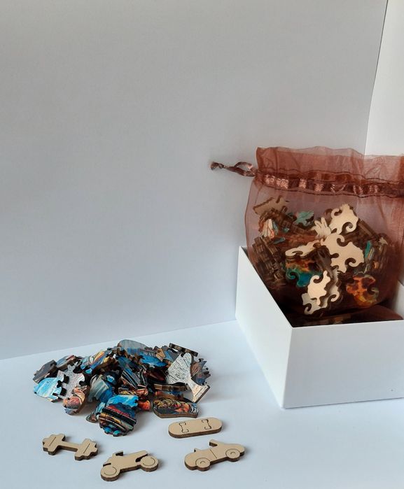 Puzzle Ocean Żółw Drewniane Dzieci Dorośli Układanka Wooden Gratis