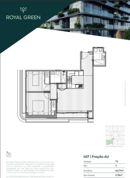 Apartamento T2 Novo em Vila Nova de Gaia SD/CO — Santa Marinha E São Pedro Da Afurada, Porto