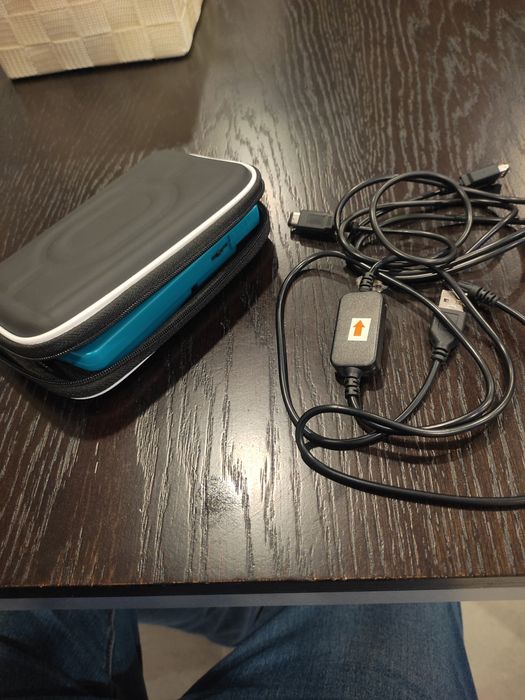 Conjunto Gameboy Color azul com cabo link carregador e bolsa de proteção