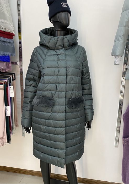 Жіночий пуховик зимова довга куртка женская 50 52 54