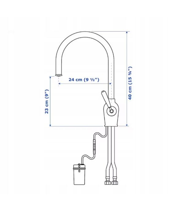 IKEA INSJÖN bateria kuchenna z czujnikiem chrom