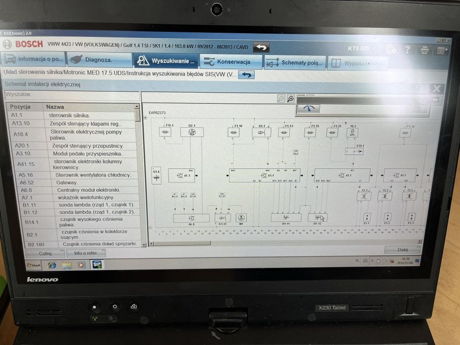 Komplet BOSCH KTS 540/570 tester diagnostyczny zestaw EPS BEA FSA DCU