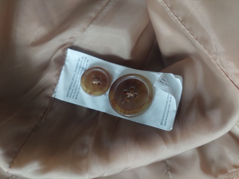 Jesienny klasyczny brązowy płaszcz damski cropp s 36