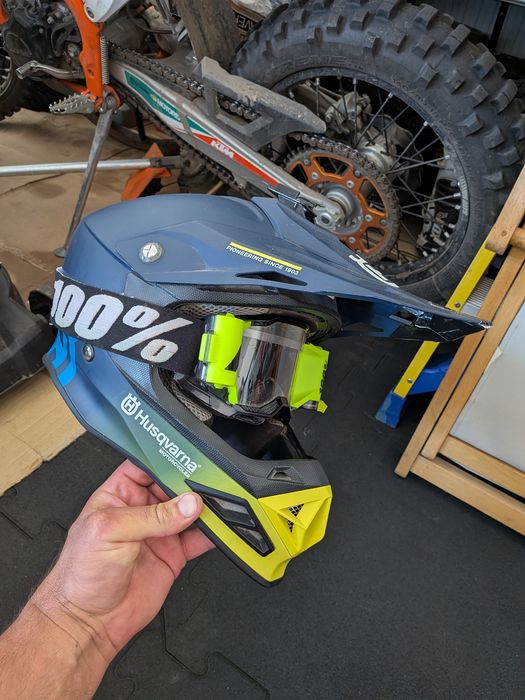 Kask Husqvarna + Gogle 100%
