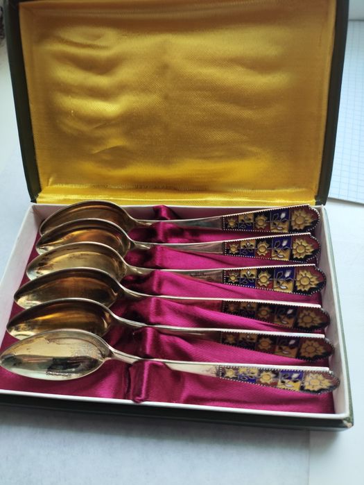 Серебряные чайные ложки 875 по набор 6шт