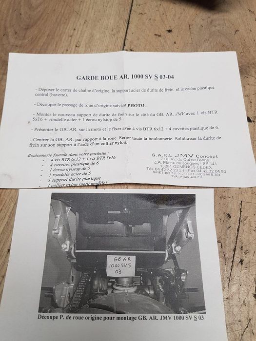 Błotnik tył osłona łańcucha JMV Suzuki SV1000 N Staniszcze