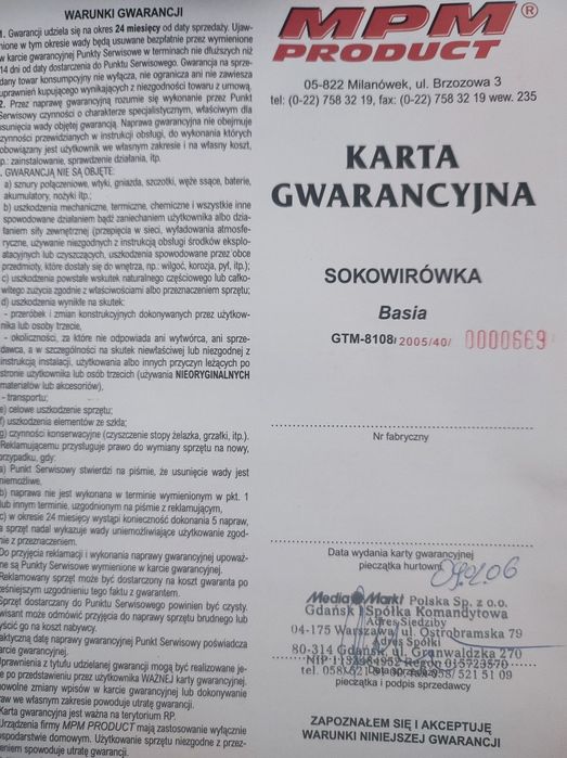 Sokowirówka MPM Basia