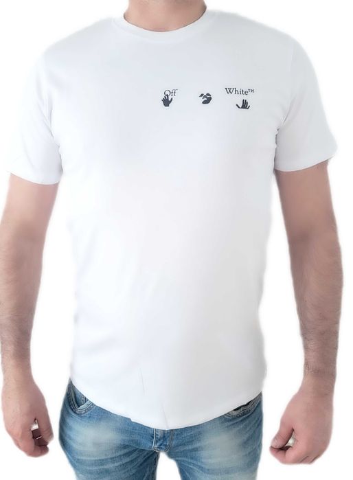 OFF WHITE Koszulka T-shirt biała Skate