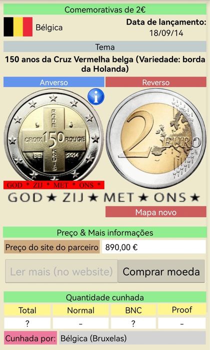 Moedas 2euros beligica com erro do bordo versao holandesa e italiana