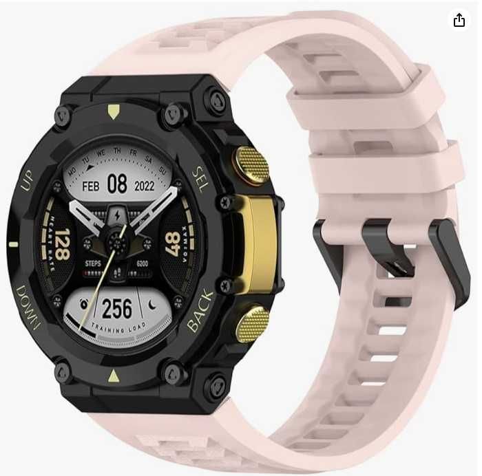 Silikonowy pasek do smartwatcha Xiaomi Amazfit T-Rex 2 kolor różowy