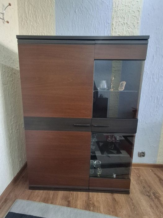 Witryna plus komoda ciemny brąz