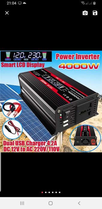 4000 Вт модифицированный синусоидальный инвертор 12 В 220В