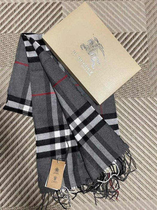Шарф Burberry СІРИЙ КЛІТИНКА КАШЕМІР