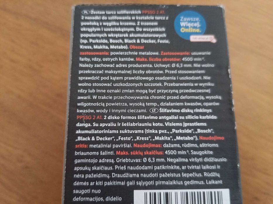 Nowy zestaw tarcz szlifierskich