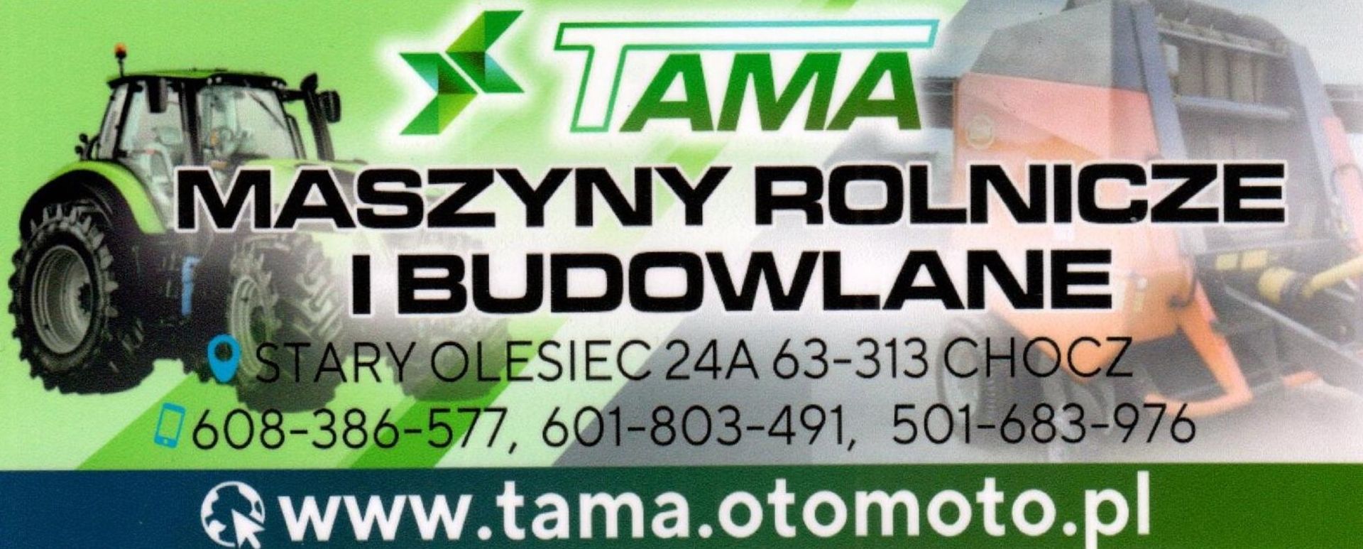 TAMA Maszyny Rolnicze i Budowlane top banner