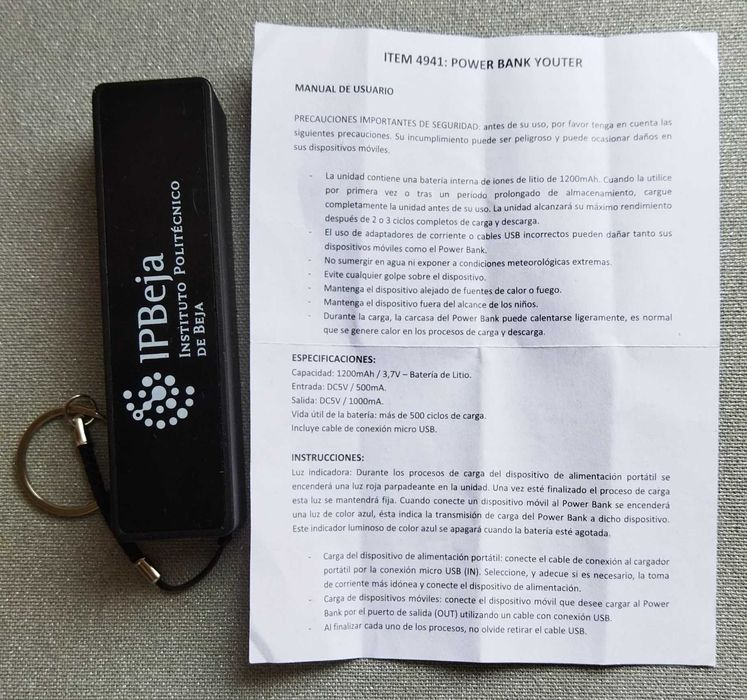 Power Bank 1200 mAh / 3.7 V Lithium Battery64752170866563121