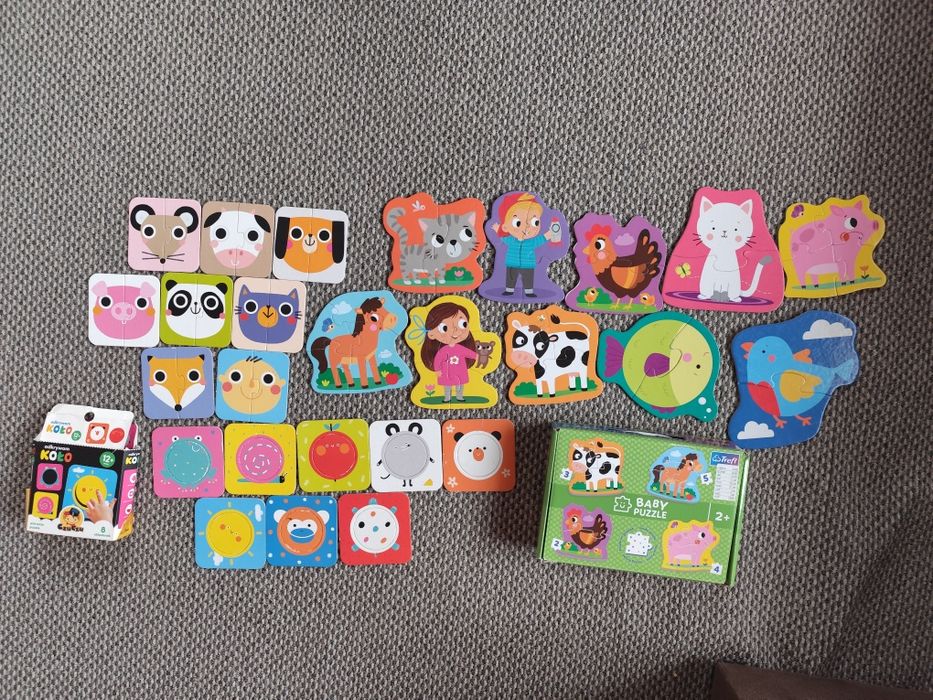 Duże puzzle 1+ 2+ kształty połówki zwierzęta