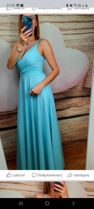 Sukienka maxi turkusowa R.36