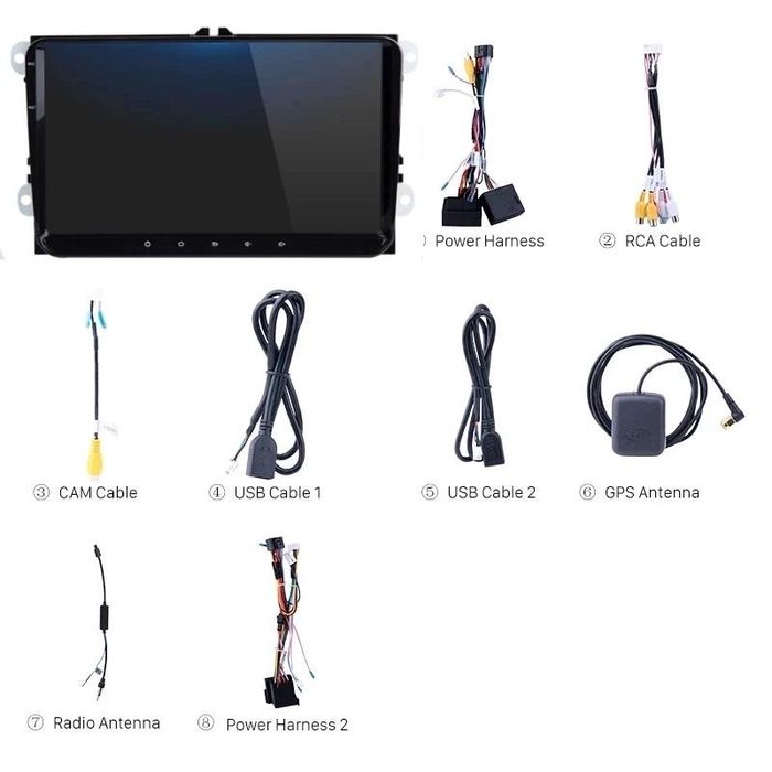 Магнітола 2/32 з CarPlay швидкий процесор магнітола Volkswagen, SEAT