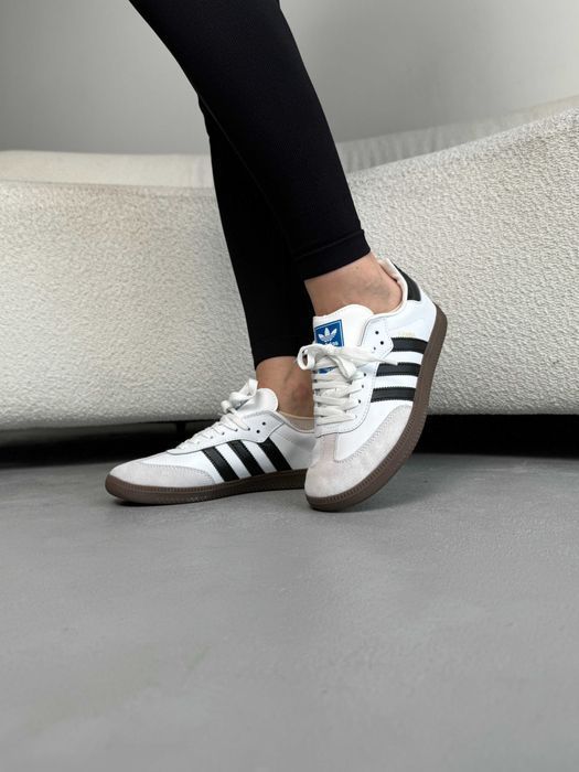Кроссовки Adidas Samba White Grey Black  Оригинал женские новые