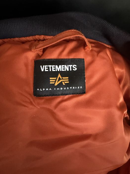 Vetements racing bomber jacket alpha industries