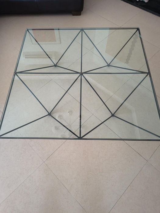 Mesa de Centro Quadrada Estilo Alanda (Inspiração Paolo Piva) 120x120