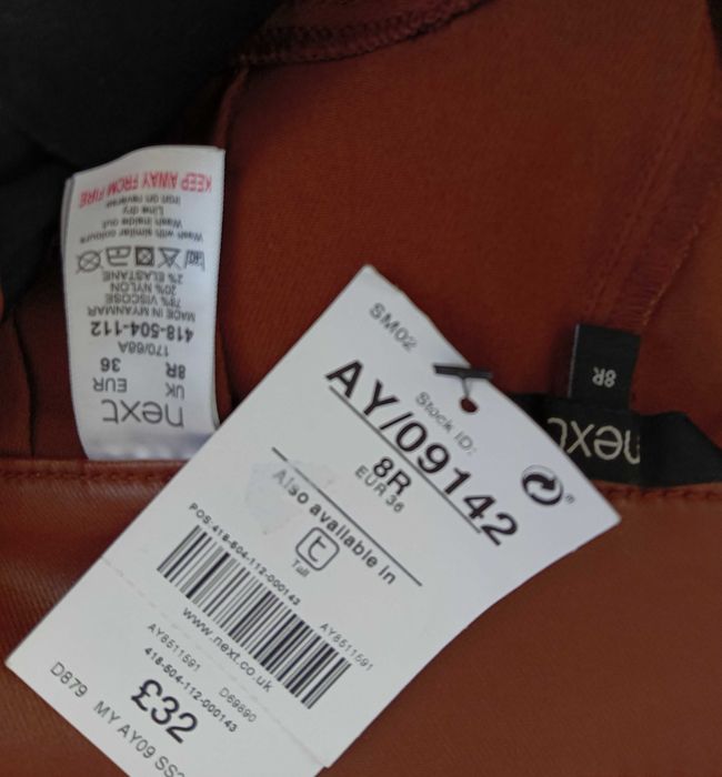 Brązowe spodnie z wysokim stanem i paskiem | Rozmiar 8R / EUR 36