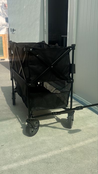 carrinho de transporte dobrável preto