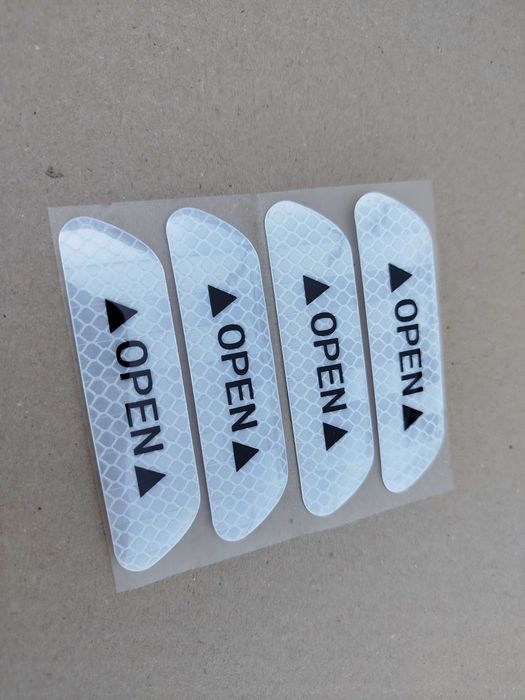 OPEN світловідбиваючий наклейки двері авто білі