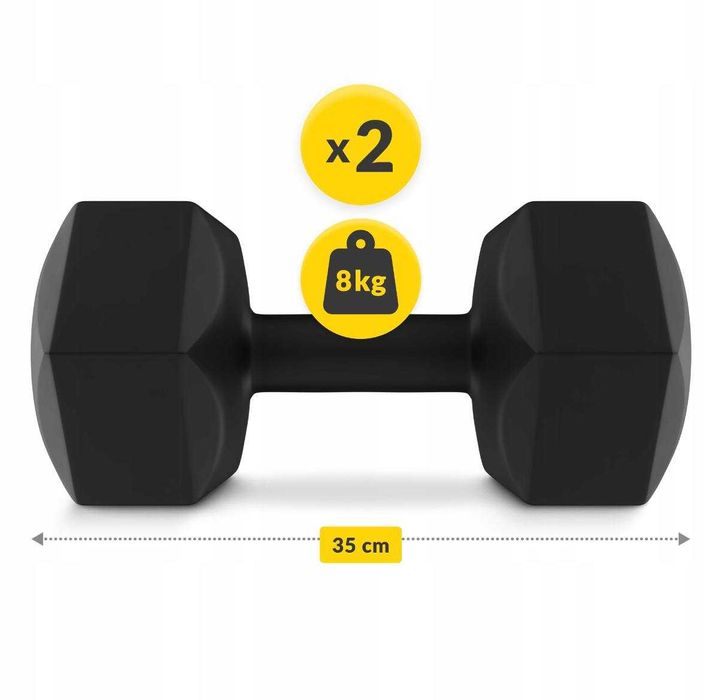 Hantle bitumiczne 2x8 kg ciężarki do ćwiczeń siłowych DARMOWA DOSTAWA