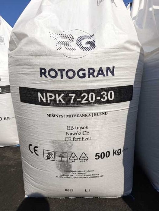 NPK 7 20 30, Rotogran, nawóz wieloskładnikowy, Polifoska
