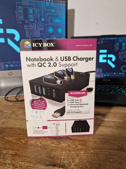 ICY BOX IB-CH504-QN Wewnątrz Czarny (4705)