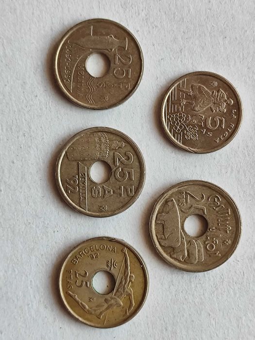 Lote de 24 moedas (Juan Carlos) - excelente estado de conservação