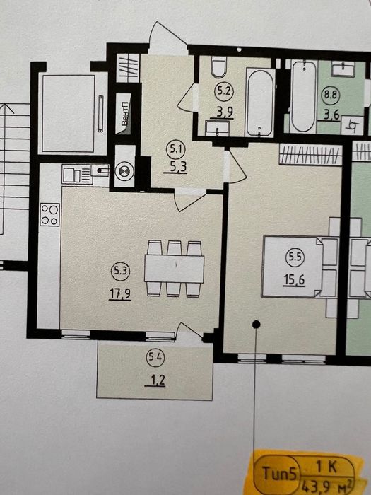 1-кімнатна квартира за адресою вул. Антоненка-Давидовича (площа 44 м²) - Atlanta.ua - фото 2