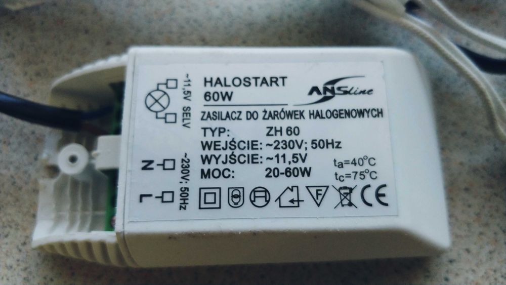 Zasilacz transformator do żarówek halogenowych na 12volt