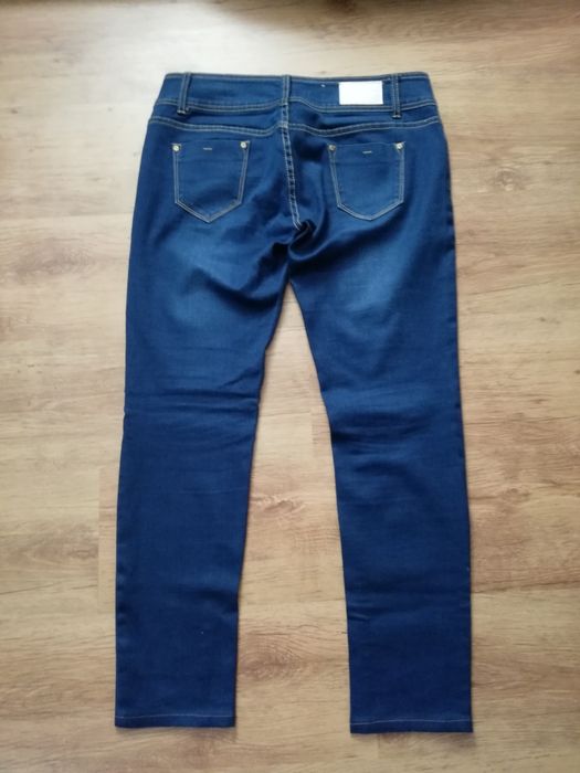 Jeansy rurki ciemny granat jak nowe XL