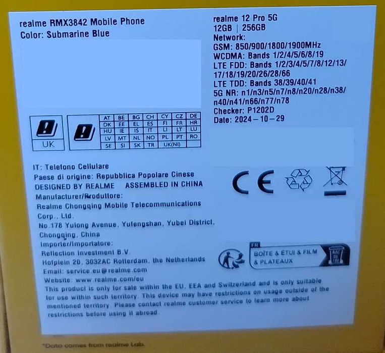 realme 12 pro 5G 12/256 GB niebieski NIEROZPAKOWANY