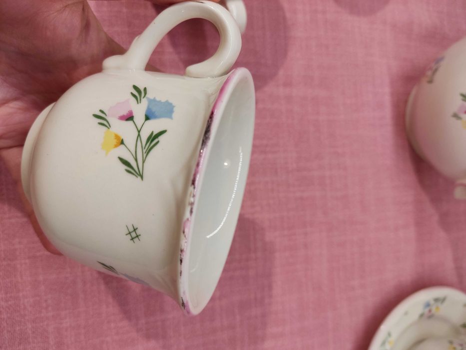 Serwis kawowy porcelanowy dla 6 osób Schramberger Majolika