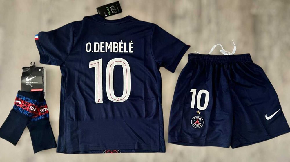 Strój PSG DEMBELE nr 10 Zestaw Komplet na wzrost 135-145cm