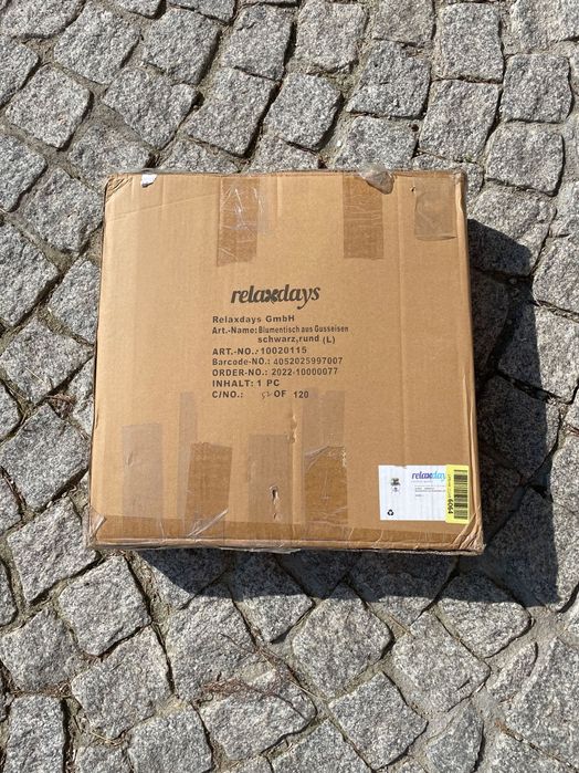 Relaxdays stojak kwietnik 51 x 40 x 40cm, żeliwny kwietnik ogrodowy