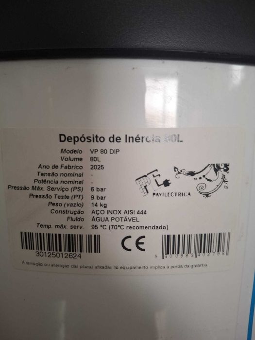 Vende-se Depósito de Inércia 80L + Termóstato ROCA