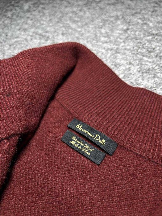 Чоловічий светр MASSIMO DUTTI  1/4 zip - 100% Вовна - Розмір М