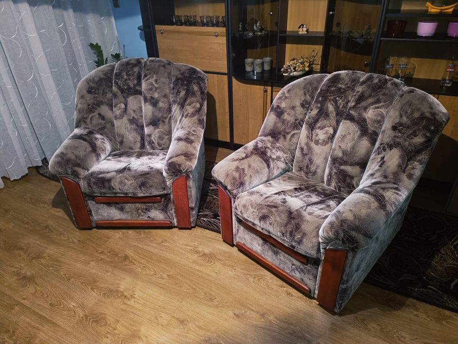 Fotele wypoczynkowe z szufladamu (komplet - 2 szt), szerokie, wygodne