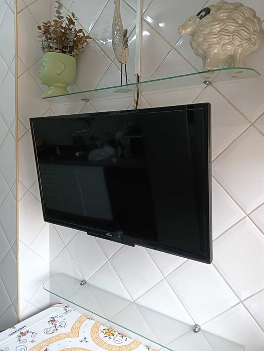 2 Prateleiras de Vidro 90cm + Suportes Inox