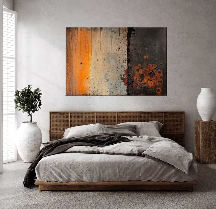 Rdzawa Abstrakcja | Obraz na płótnie 60x40 cm – Surowa Elegancja (057)