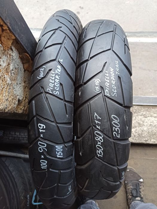Мотошина резина эндуро пара 90/90 R21 120/90 130/80 R17 на Трансальп