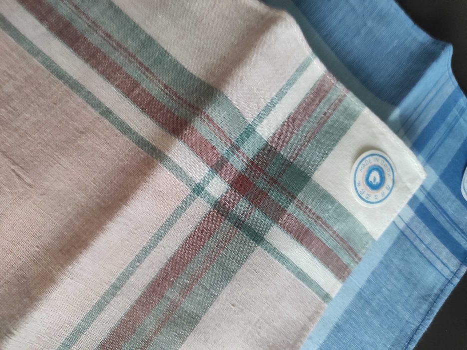 Chusteczki męskie, Nowe, PRL 2 szt, 100% bawełna