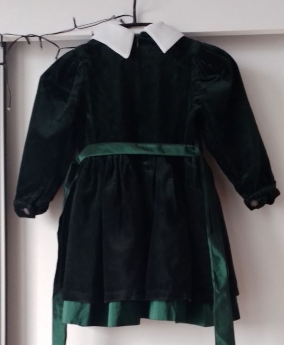 Sukienka ala welur kołnierzyk rozm.98