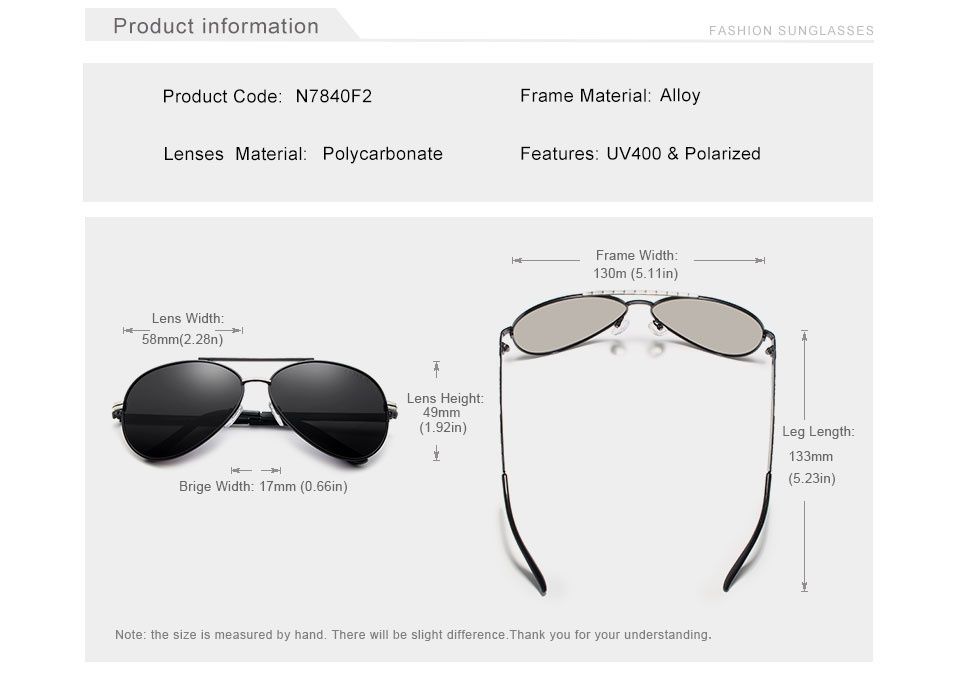 Okulary przeciwsłoneczne Aviator Pilotki KINGSEVEN UV400 polaryzacyjne